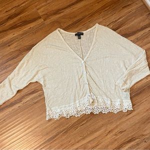 FOREVER 21 Lace hemmed cardigan